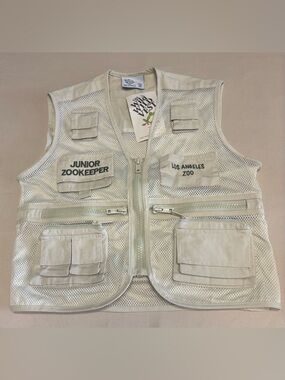 NEW Los Angeles Zoo Jr. Zookeeper Vest Khaki Kids Size Small Safari Boy Scout